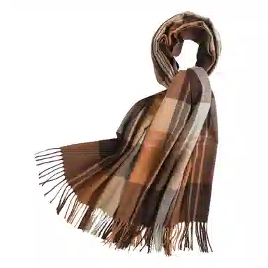 上海故事 时尚美拉德风保暖外出外搭护肩氛围感 聚酯纤维 绒线围巾 女款