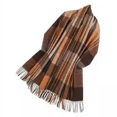 上海故事 时尚美拉德风保暖外出外搭护肩氛围感 聚酯纤维 绒线围巾 女款