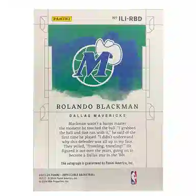 PANINI 2023-24 Rolando Blackman 0825
