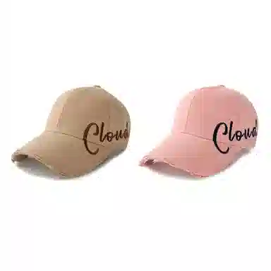 艾佳微 夏季字母刺绣大头围显脸小棒球帽 户外出行遮阳防晒百搭 棉 鸭舌帽 男女同款情侣款