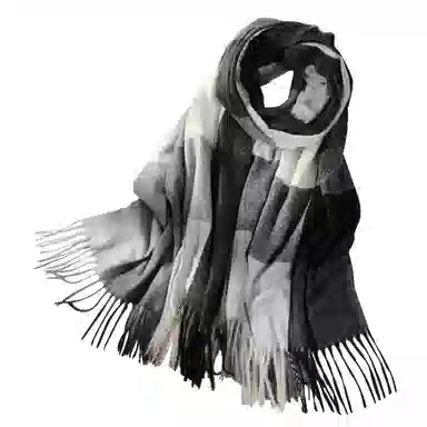 上海故事 时尚美拉德风保暖外出外搭护肩氛围感 聚酯纤维 绒线围巾 女款