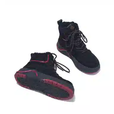 瑟莱雅 牛剖层革 加绒加厚保暖 高帮 板鞋 女款