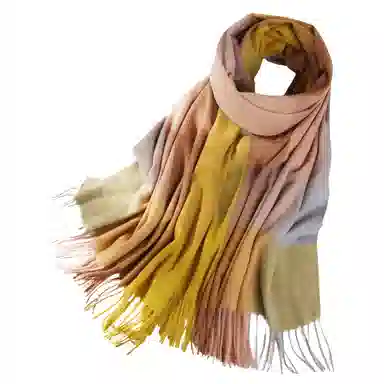 上海故事 时尚美拉德风保暖外出外搭护肩氛围感 聚酯纤维 绒线围巾 女款