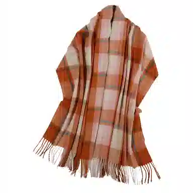 上海故事 时尚美拉德风保暖外出外搭护肩氛围感 聚酯纤维 绒线围巾 女款