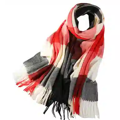 上海故事 时尚美拉德风保暖外出外搭护肩氛围感 聚酯纤维 绒线围巾 女款