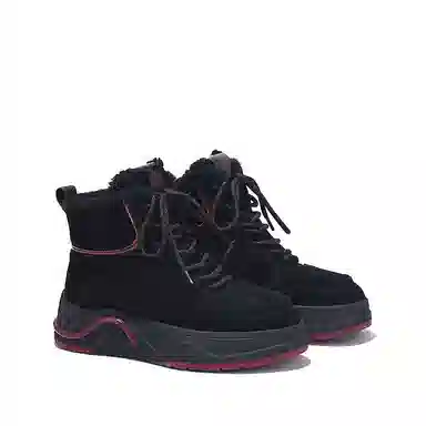 瑟莱雅 牛剖层革 加绒加厚保暖 高帮 板鞋 女款