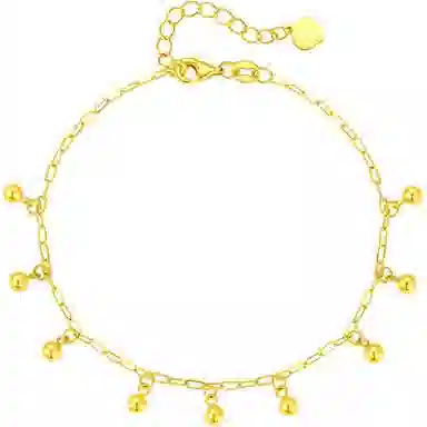 中国珠宝 金珠手饰 简约大气 时尚单品 日常百搭优雅贵气轻奢高级感 小巧精致显气质 森系小清新 足金 按克计价 黄金手链 女款