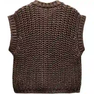 ZARA Knit Vest Brown