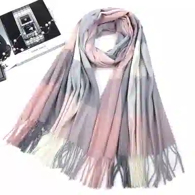 上海故事 时尚美拉德风保暖外出外搭护肩氛围感 聚酯纤维 绒线围巾 女款