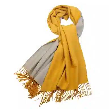 上海故事 冬季加厚双面两用保暖 外出时尚洋气拼色 聚酯纤维 绒线围巾 女款