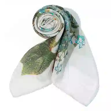 上海故事 百搭春秋时尚装饰喷绘外出 棉 桑蚕丝 绒线围巾 女款