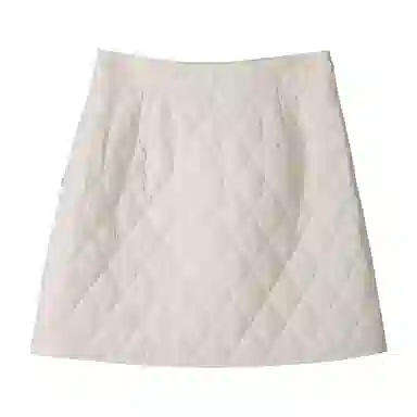 法儿家 小个子高腰菱格宽松休闲短裙 女款