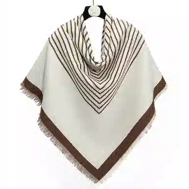 上海故事 秋冬季双面双色洋气旅游外出防寒保暖外搭提花 聚酯纤维 披肩 女款