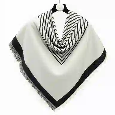 上海故事 秋冬季双面双色洋气旅游外出防寒保暖外搭提花 聚酯纤维 披肩 女款