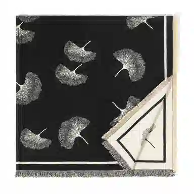 上海故事 秋冬季双面双色洋气旅游外出防寒保暖外搭提花 聚酯纤维 披肩 女款