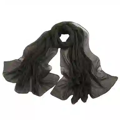 上海故事 四季文艺高级感素色沙漠旅游长款亲肤空调房红披风 聚酯纤维 绒线围巾 女款