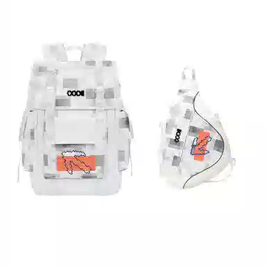 COEXISTENCE Reflective Backpack Large White Orange