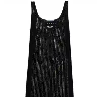 PRADA Mesh Cutout Dress Black