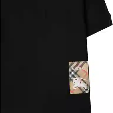 Burberry Check Label T-Shirt Black Kids