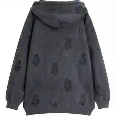 爱依服 中长款字母舒适长袖卫衣 女款 深灰