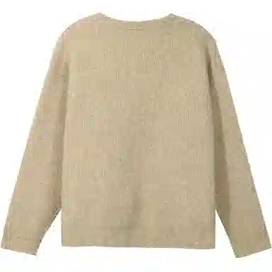 谜秀 圆领套头简约长袖针织衫 女款 燕麦色