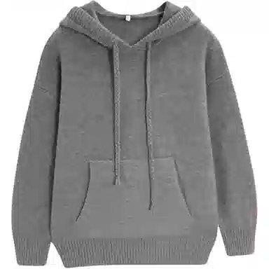 爱依服 连帽纯色简约卫衣 女款 灰