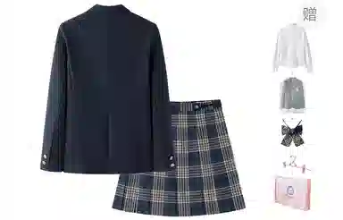 东鲸岁时记 学院风舒适长袖衬衫格子伯克利青藤高校百褶裙制服 女款