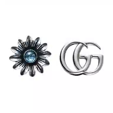 Gucci Double G Daisy Silver Earrings