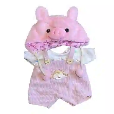 一点潮玩 可爱 可换装小熊娃衣衣服 草莓鲨鱼帽泰迪小白熊服 玩偶周边