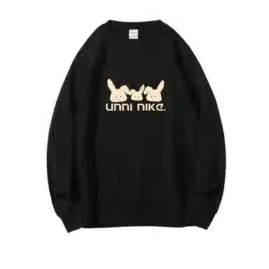 莫代尔 舒适亲肤休闲卡通潮流时尚字母印花圆领长袖可外穿打底衣 男女同款