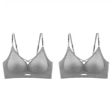 都市丽人 无痕小胸聚拢提拉无钢圈收副乳防下垂大胸显小字母肩带美背文胸 女款 组合装