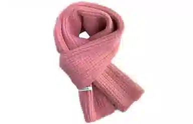 优幽兰 韩系氛围感保暖毛线针织软糯粉色时尚百搭纯色高级感秋冬季护颈防寒学生可爱闺蜜穿搭 聚酯纤维 绒线围巾 女款