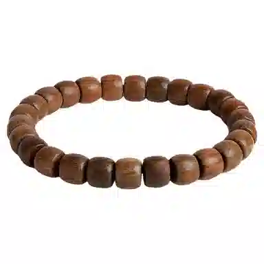 木盛缘 本命年新中式国潮简约高级经典款桶珠单圈素串转运檀木上岸有钱花好运手链 绿檀 手串 男女同款情侣款