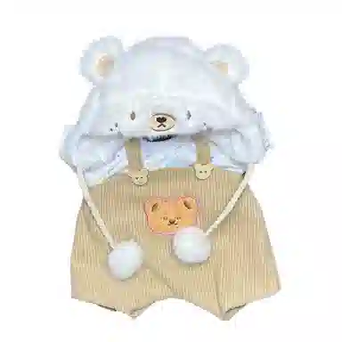 一点潮玩 可爱 可换装小熊娃衣衣服 草莓鲨鱼帽泰迪小白熊服 玩偶周边