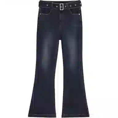 爱依服 高腰合身有弹力牛仔裤 女款 牛仔深蓝