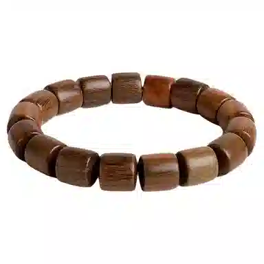 木盛缘 本命年新中式国潮简约高级经典款桶珠单圈素串转运檀木上岸有钱花好运手链 绿檀 手串 男女同款情侣款