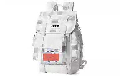 COEXISTENCE Reflective Backpack Large White Orange