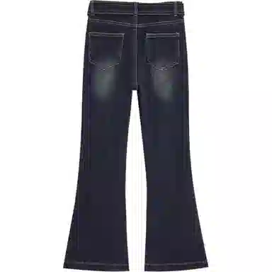 爱依服 高腰合身有弹力牛仔裤 女款 牛仔深蓝