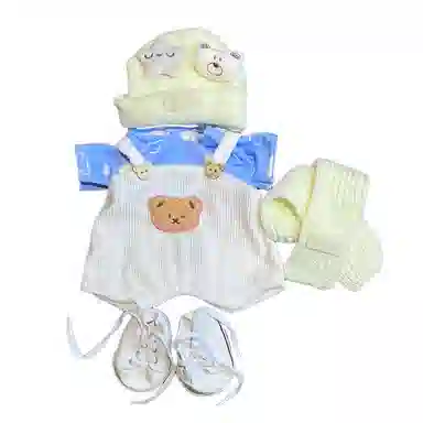 一点潮玩 可爱 可换装小熊娃衣衣服 草莓鲨鱼帽泰迪小白熊服 玩偶周边