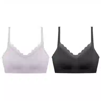 二三二三 纯色简约舒适无痕无钢圈收副乳小胸聚拢背心式美背文胸 女款