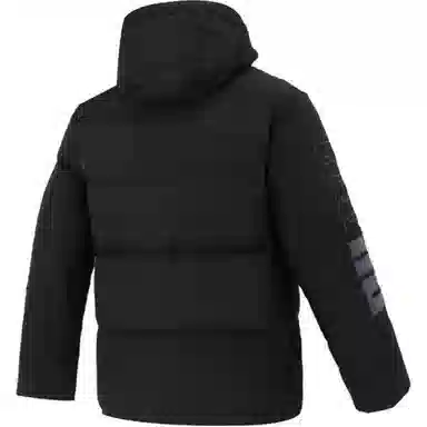 PUMA Letter Print Down Hoodie Jacket Black