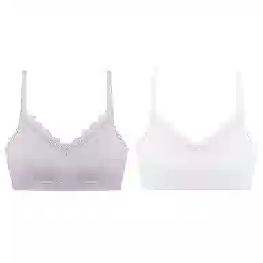 二三二三 纯色简约舒适无痕无钢圈收副乳小胸聚拢背心式美背文胸 女款