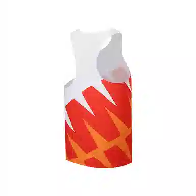 音速猫 印花字母圆领舒适透气百搭休闲背心 男女同款 白橙