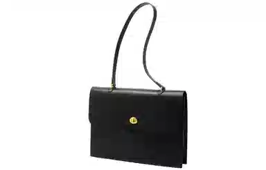 妙迪 大容量通勤 真皮 公文包单肩包 中号 女款 黑色