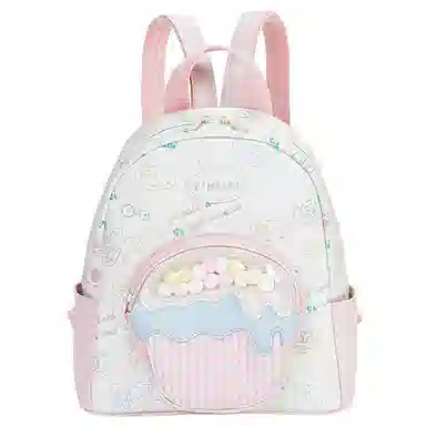 音魅 甜妹书包 合成革 双肩包 中号 女款 粉色/蓝色