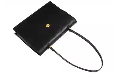 妙迪 大容量通勤 真皮 公文包单肩包 中号 女款 黑色