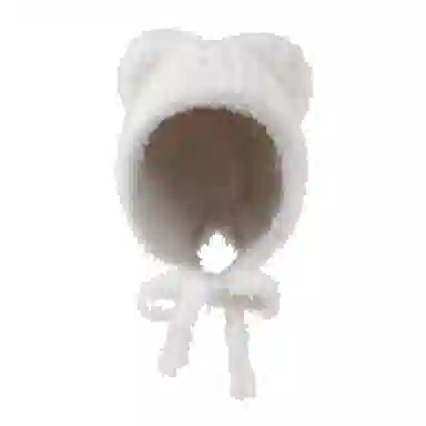 俞兆林 毛绒帽子可爱小熊女冬季保暖百搭显脸小大头围护耳套头帽户外防寒 毛茸 绒线帽 女款