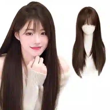 天空树 减龄法式长直发假发片 头顶蓬松饱满增高颅顶遮宽发缝