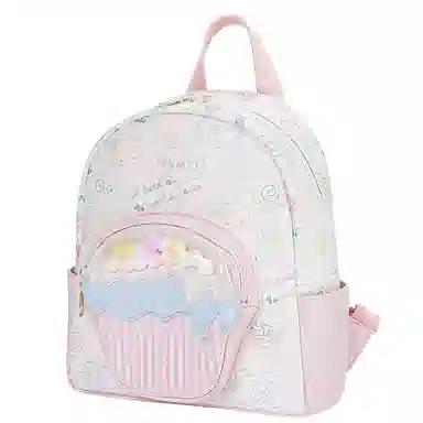 音魅 甜妹书包 合成革 双肩包 中号 女款 粉色/蓝色