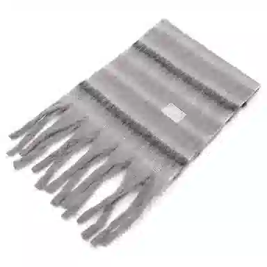 肯默 马海撞色条纹流苏 毛绒保暖 百搭时尚 涤纶 绒线围巾 男女同款情侣款